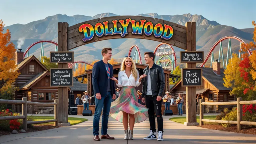 Britney Spears visita o Dollywood pela primeira vez com os filhos